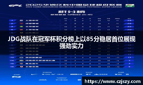 JDG战队在冠军杯积分榜上以85分稳居首位展现强劲实力